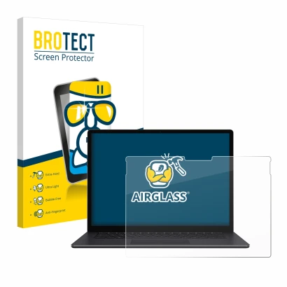 Parte frontale di una confezione del prodotto con il logo del marchio BROTECT. Accanto è raffigurato il dispositivo Microsoft 