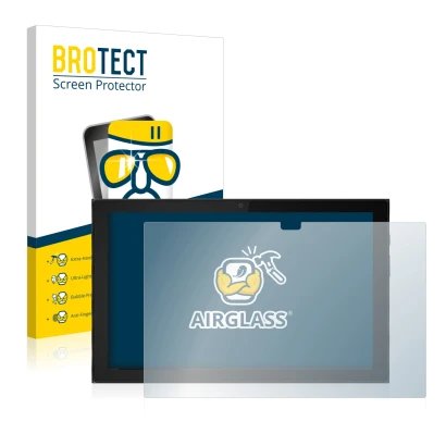 Parte frontale di una confezione del prodotto con il logo del marchio BROTECT. Accanto è raffigurato il dispositivo Lenovo Ide