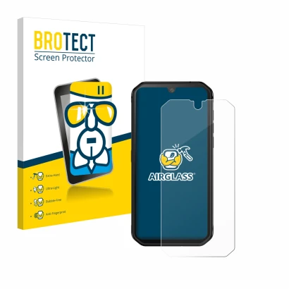 Parte frontale di una confezione del prodotto con il logo del marchio BROTECT. Accanto è raffigurato il dispositivo Blackview