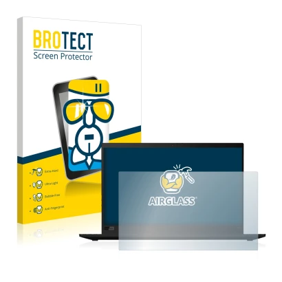 Parte frontale di una confezione del prodotto con il logo del marchio BROTECT. Accanto è raffigurato il dispositivo Lenovo Thi