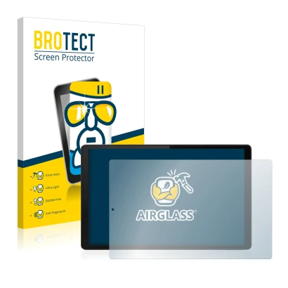 Parte frontale di una confezione del prodotto con il logo del marchio BROTECT. Accanto è raffigurato il dispositivo Lenovo Tab