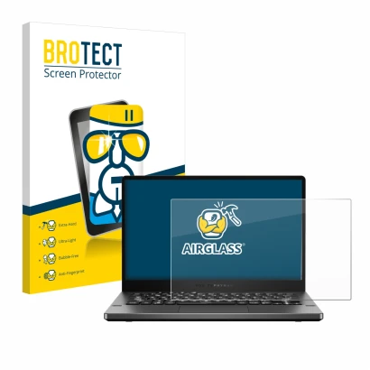 Parte frontale di una confezione del prodotto con il logo del marchio BROTECT. Accanto è raffigurato il dispositivo ASUS ROG Z