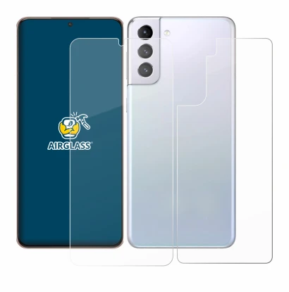 Immagine del dispositivo Samsung Galaxy S21 Plus 5G (Fronte+Retro) con un'ampia varietà di protezioni per lo schermo.