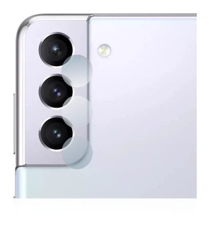 Immagine del dispositivo Samsung Galaxy S21 (SOLO Fotocamera) con un'ampia varietà di protezioni per lo schermo.
