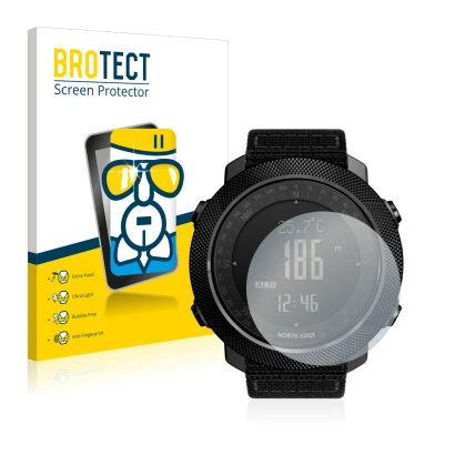 Parte frontale di una confezione del prodotto con il logo del marchio BROTECT. Accanto è raffigurato il dispositivo North Edge