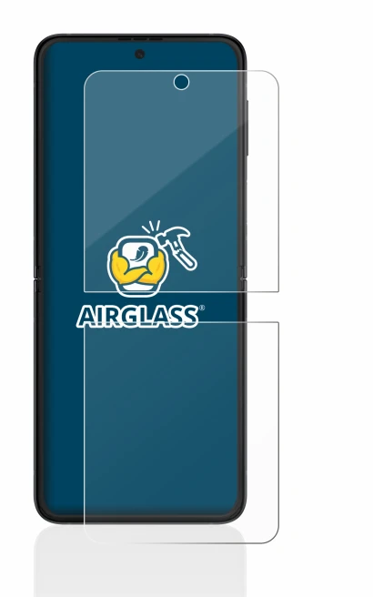 Immagine del dispositivo Samsung Galaxy Z Flip 3 5G con un'ampia varietà di protezioni per lo schermo.