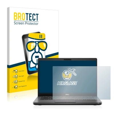 Parte frontale di una confezione del prodotto con il logo del marchio BROTECT. Accanto è raffigurato il dispositivo Dell Latit