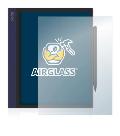 Immagine del dispositivo Boox Note Air con un'ampia varietà di protezioni per lo schermo.