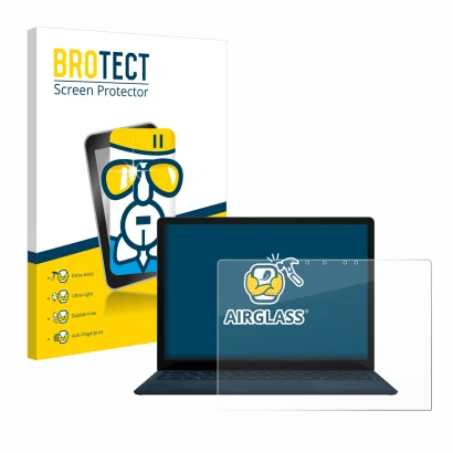 Parte frontale di una confezione del prodotto con il logo del marchio BROTECT. Accanto è raffigurato il dispositivo Microsoft 