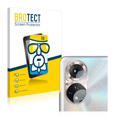 Parte frontale di una confezione del prodotto con il logo del marchio BROTECT. Accanto è raffigurato il dispositivo Honor 50 (