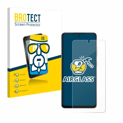 Parte frontale di una confezione del prodotto con il logo del marchio BROTECT. Accanto è raffigurato il dispositivo Samsung Ga