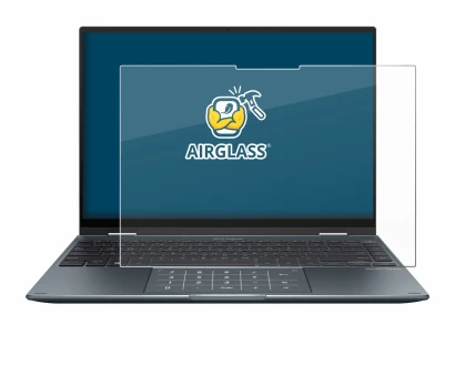 Immagine del dispositivo ASUS ZenBook 14 Flip OLED con un'ampia varietà di protezioni per lo schermo.