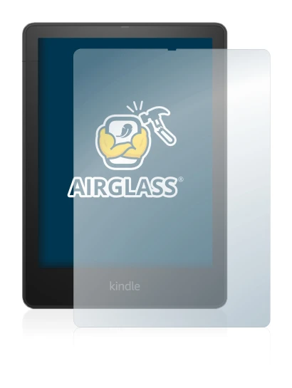 Immagine del dispositivo Amazon Kindle Paperwhite 2021 Signature Edition con un'ampia varietà di protezioni per lo schermo.