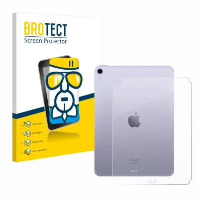 Parte frontale di una confezione del prodotto con il logo del marchio BROTECT. Accanto è raffigurato il dispositivo Apple iPad