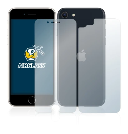 Immagine del dispositivo Apple iPhone SE 3 2022 (Fronte+Retro) con un'ampia varietà di protezioni per lo schermo.