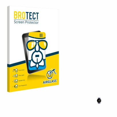 Parte frontale di una confezione del prodotto con il logo del marchio BROTECT. Accanto è raffigurato il dispositivo Samsung Ga