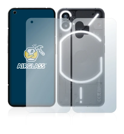 Immagine del dispositivo Nothing Phone (1) (Fronte+Retro) con un'ampia varietà di protezioni per lo schermo.