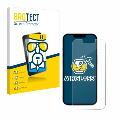 Parte frontale di una confezione del prodotto con il logo del marchio BROTECT. Accanto è raffigurato il dispositivo Apple iPho