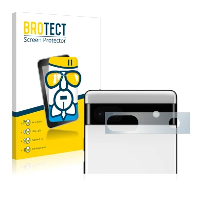 Parte frontale di una confezione del prodotto con il logo del marchio BROTECT. Accanto è raffigurato il dispositivo Google Pix