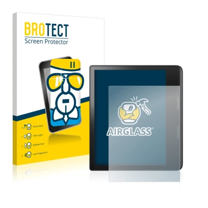 Parte frontale di una confezione del prodotto con il logo del marchio BROTECT. Accanto è raffigurato il dispositivo Tolino Epo