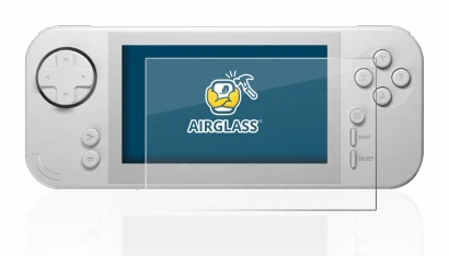 Immagine del dispositivo Evercade EXP con un'ampia varietà di protezioni per lo schermo.