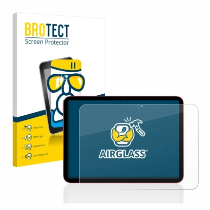 Parte frontale di una confezione del prodotto con il logo del marchio BROTECT. Accanto è raffigurato il dispositivo Apple iPad