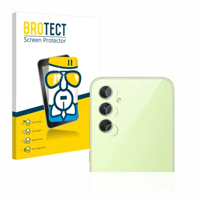 Parte frontale di una confezione del prodotto con il logo del marchio BROTECT. Accanto è raffigurato il dispositivo Samsung Ga