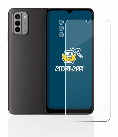 Immagine del dispositivo Nokia G22 (Fronte+Fotocamera) con un'ampia varietà di protezioni per lo schermo.