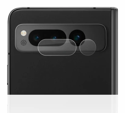 Immagine del dispositivo Google Pixel Fold (SOLO Fotocamera) con un'ampia varietà di protezioni per lo schermo.