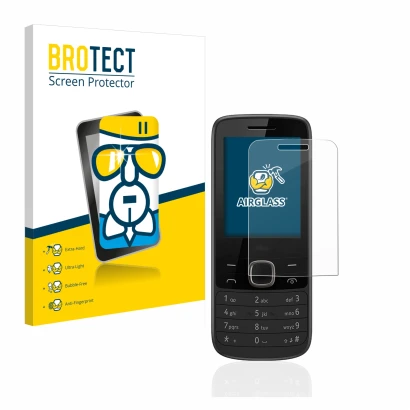 Parte frontale di una confezione del prodotto con il logo del marchio BROTECT. Accanto è raffigurato il dispositivo Nokia 225