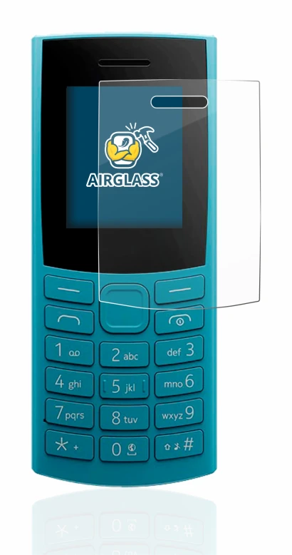 Immagine del dispositivo Nokia 105 4G (2023) con un'ampia varietà di protezioni per lo schermo.