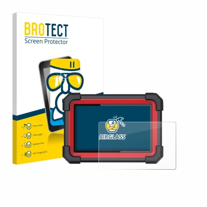 Parte frontale di una confezione del prodotto con il logo del marchio BROTECT. Accanto è raffigurato il dispositivo Launch X-4