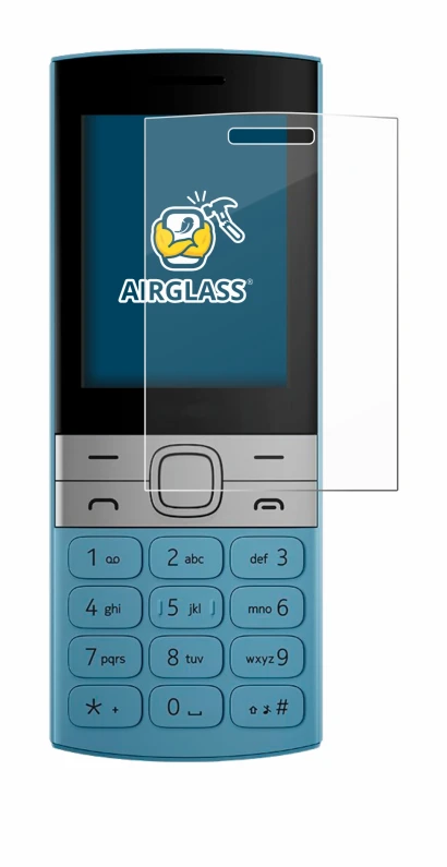 Immagine del dispositivo Nokia 150 (2023) con un'ampia varietà di protezioni per lo schermo.