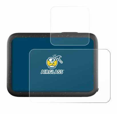 Immagine del dispositivo GoPro Hero 12 Black con un'ampia varietà di protezioni per lo schermo.