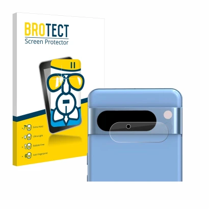 Parte frontale di una confezione del prodotto con il logo del marchio BROTECT. Accanto è raffigurato il dispositivo Google Pix