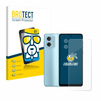 Parte frontale di una confezione del prodotto con il logo del marchio BROTECT. Accanto è raffigurato il dispositivo Motorola M