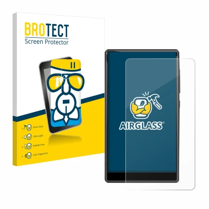 Parte frontale di una confezione del prodotto con il logo del marchio BROTECT. Accanto è raffigurato il dispositivo innioasis