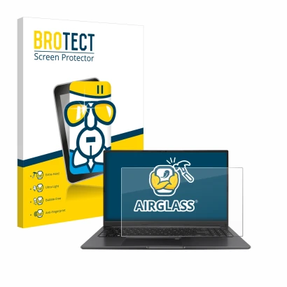 Parte frontale di una confezione del prodotto con il logo del marchio BROTECT. Accanto è raffigurato il dispositivo ASUS Vivob