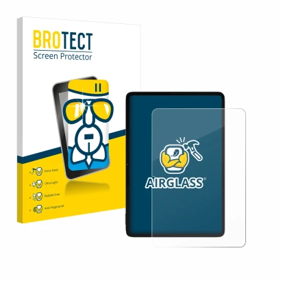 Parte frontale di una confezione del prodotto con il logo del marchio BROTECT. Accanto è raffigurato il dispositivo Xiaomi Pad