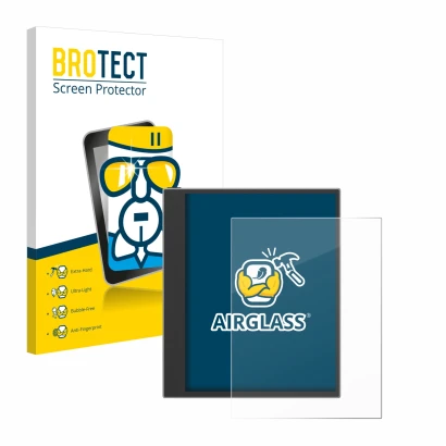 Parte frontale di una confezione del prodotto con il logo del marchio BROTECT. Accanto è raffigurato il dispositivo PocketBook