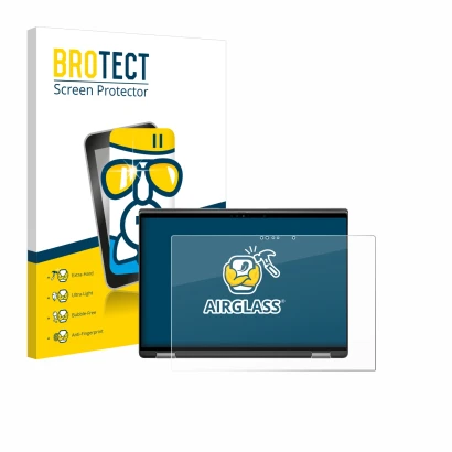 Parte frontale di una confezione del prodotto con il logo del marchio BROTECT. Accanto è raffigurato il dispositivo Dell Latit