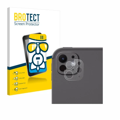 Parte frontale di una confezione del prodotto con il logo del marchio BROTECT. Accanto è raffigurato il dispositivo Apple iPad