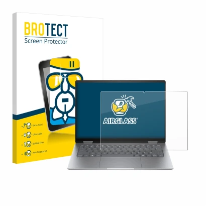 Parte frontale di una confezione del prodotto con il logo del marchio BROTECT. Accanto è raffigurato il dispositivo HP Envy x3