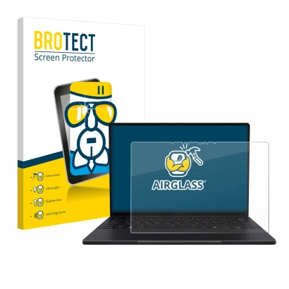 Parte frontale di una confezione del prodotto con il logo del marchio BROTECT. Accanto è raffigurato il dispositivo ASUS ProAr