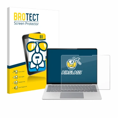 Parte frontale di una confezione del prodotto con il logo del marchio BROTECT. Accanto è raffigurato il dispositivo Microsoft 