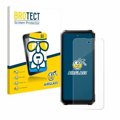 Parte frontale di una confezione del prodotto con il logo del marchio BROTECT. Accanto è raffigurato il dispositivo Blackview