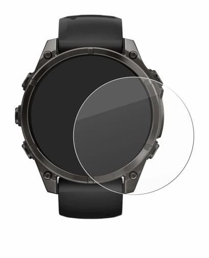Immagine del dispositivo Garmin Fenix 8 AMOLED (47 mm) con un'ampia varietà di protezioni per lo schermo.