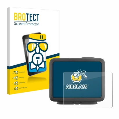 Parte frontale di una confezione del prodotto con il logo del marchio BROTECT. Accanto è raffigurato il dispositivo GoPro Hero