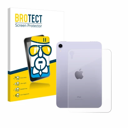 Parte frontale di una confezione del prodotto con il logo del marchio BROTECT. Accanto è raffigurato il dispositivo Apple iPad