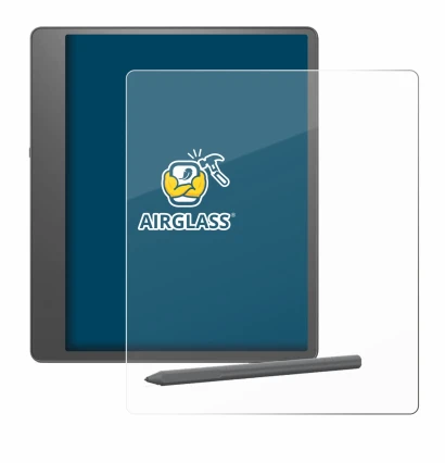 Immagine del dispositivo Amazon Kindle Scribe 2024 con un'ampia varietà di protezioni per lo schermo.